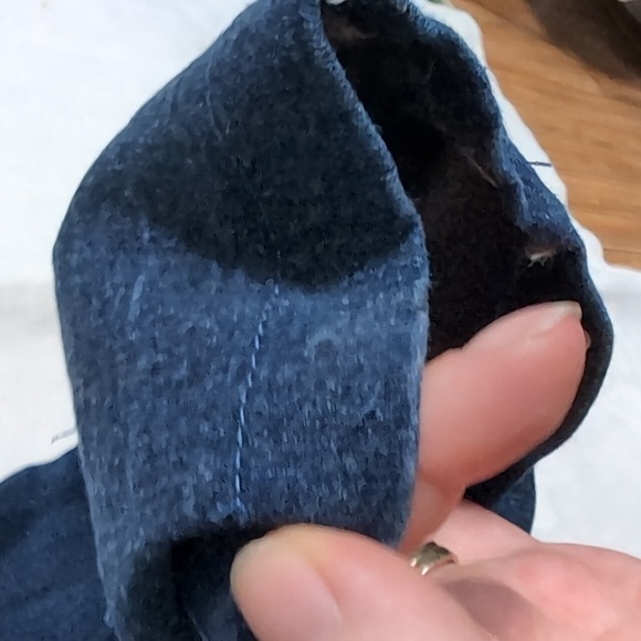 Indigo Blue Dark Wash Straight Leg Maternity Jeans Hemmed to 28" Inseam Size Lg - Picture 4 of 7